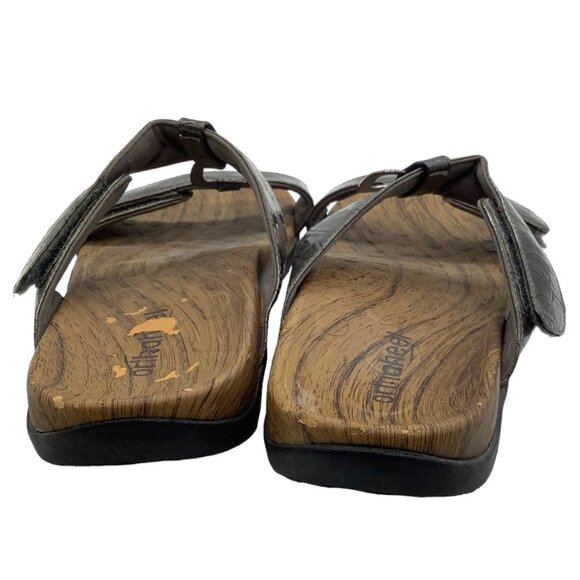 ORTHAHEEL Layla Slide Sandals 40 9 Lightweight Adjustable Croc Gray Double Strap - Picture 7 of 11